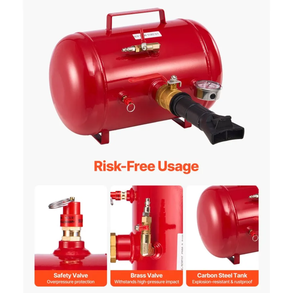 VEVOR Air Tire Bead Seater, 5 Gal / 18.9 L, Heavy Duty Tire Bead Blaster Tool, 87-116 PSI Operating Pressure, Air Trigger Seating Inflator for Pickup, Truck, ATV, Jeep, Van, Lawn Tractor, RV, Red
