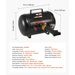 VEVOR Air Tire Bead Seater, 5 Gal / 18.9 L, Heavy Duty Tire Bead Blaster Tool, 87-116 PSI Operating Pressure, Air Trigger Seating Inflator for Pickup, Truck, ATV, Jeep, Van, Lawn Tractor, RV, Black
