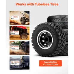VEVOR Air Tire Bead Seater, 5 Gal / 18.9 L, Heavy Duty Tire Bead Blaster Tool, 87-116 PSI Operating Pressure, Air Trigger Seating Inflator for Pickup, Truck, ATV, Jeep, Van, Lawn Tractor, RV, Black