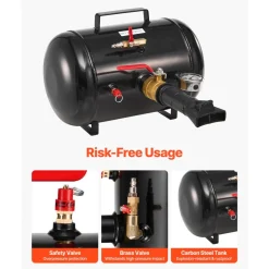 VEVOR Air Tire Bead Seater, 5 Gal / 18.9 L, Heavy Duty Tire Bead Blaster Tool, 87-116 PSI Operating Pressure, Air Trigger Seating Inflator for Pickup, Truck, ATV, Jeep, Van, Lawn Tractor, RV, Black