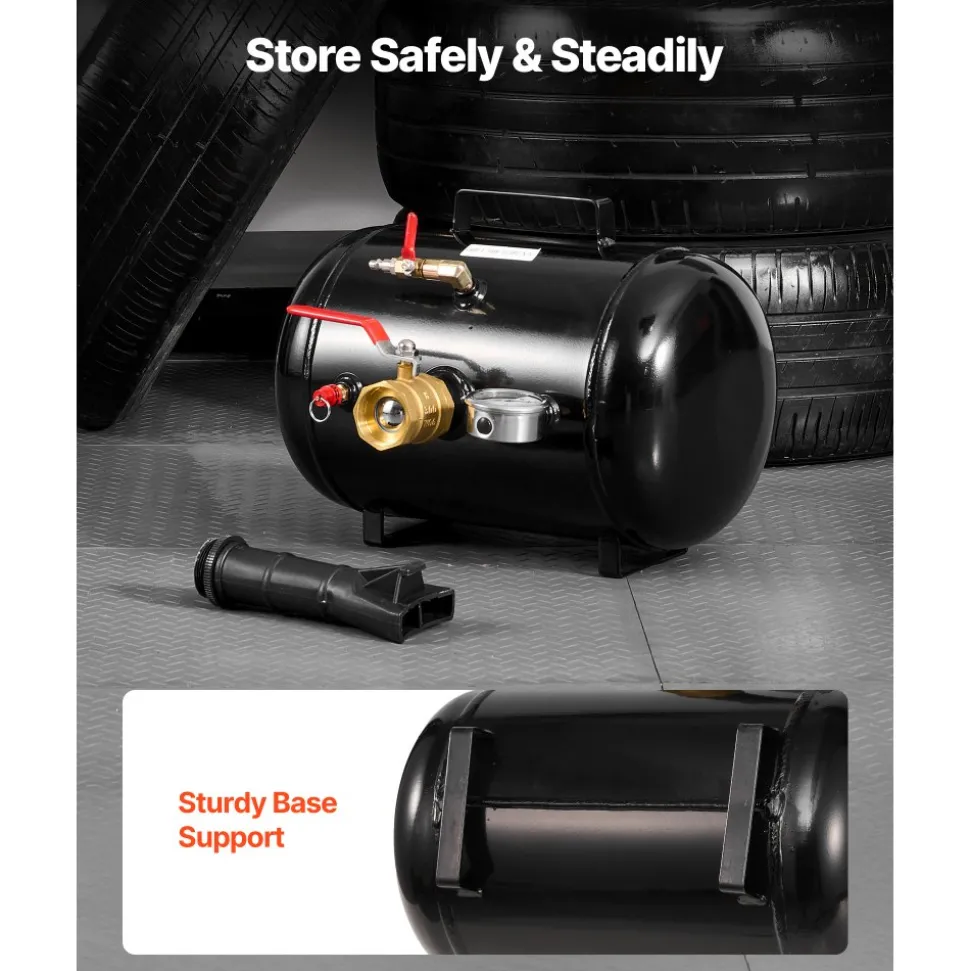 VEVOR Air Tire Bead Seater, 5 Gal / 18.9 L, Heavy Duty Tire Bead Blaster Tool, 87-116 PSI Operating Pressure, Air Trigger Seating Inflator for Pickup, Truck, ATV, Jeep, Van, Lawn Tractor, RV, Black