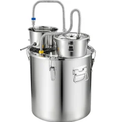 VEVOR Alcohol Still, 13.2 GAL/ 50L Alcohol Distiller with Thumper Keg, Dual-scale Thermometer, and Water Pump, Home Brewing Kit for DIY Whiskey Wine Brandy
