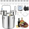 VEVOR Alcohol Still, 13.2 GAL/ 50L Alcohol Distiller with 10 x 16oz Glass Jars, Thumper Keg, Dual-scale Thermometer, and Water Pump, Home Brewing Kit for DIY Whiskey Wine Brandy
