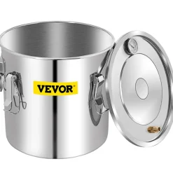 VEVOR Alcohol Still, 13.2Gal / 50L Stainless Steel Water Alcohol Distiller Copper Tube Home Brewing Kit Build-in Thermometer for DIY Whisky Wine Brandy, Silver