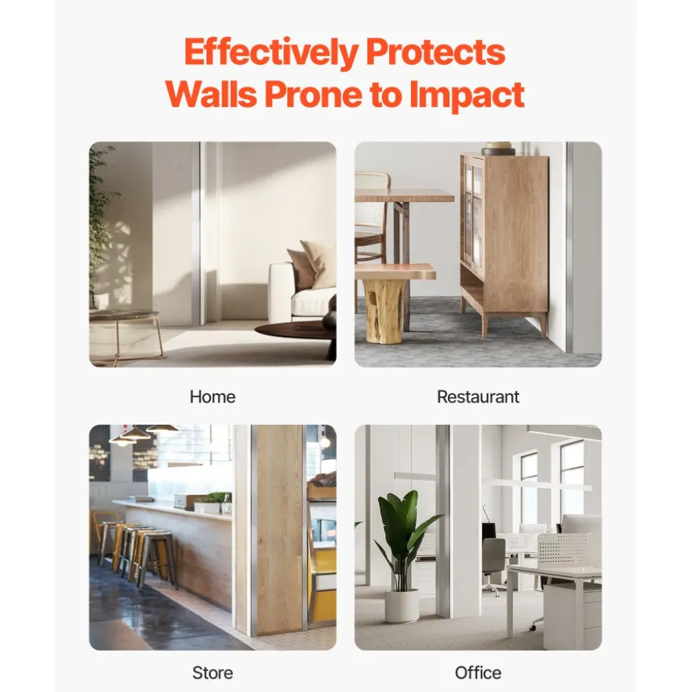 VEVOR Alluminum Alloy Wall Corner Protector, 2 x 2 x 48 inch, 12 Pack Metal Corner Guards, Edge Trim Protector 90-Degree Angle L Shape for Home,Office,Commercial Wall Protection, with 3m Tape