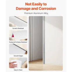 VEVOR Alluminum Alloy Wall Corner Protector, 2 x 2 x 48 inch, 12 Pack Metal Corner Guards, Edge Trim Protector 90-Degree Angle L Shape for Home,Office,Commercial Wall Protection, with 3m Tape