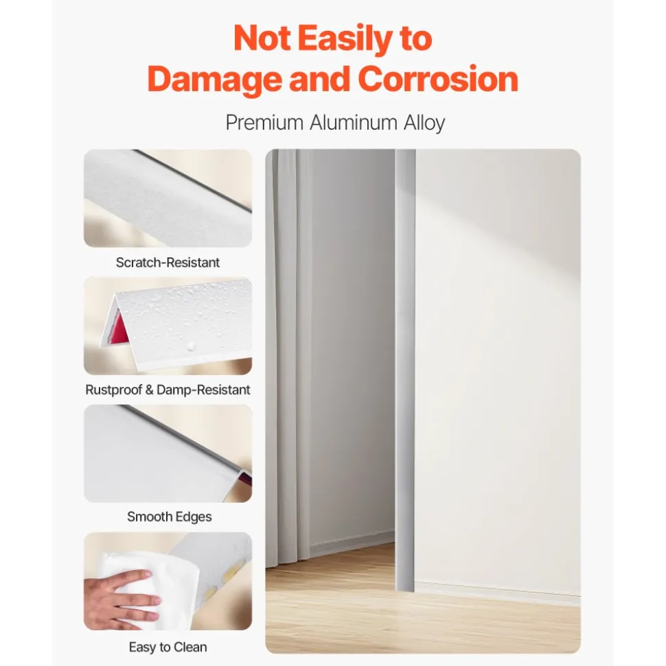 VEVOR Alluminum Alloy Wall Corner Protector, 2 x 2 x 48 inch, 12 Pack Metal Corner Guards, Edge Trim Protector 90-Degree Angle L Shape for Home,Office,Commercial Wall Protection, with 3m Tape