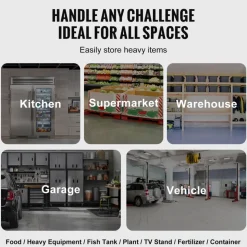 VEVOR Aluminum Dunnage Rack, 48” x 20” Commercial Food Floor Rack, 12” Off the Floor, 1800 lbs Capacity All-Welded Aluminum Storage Rack, for Storage in Restaurants, Kitchens, Garages and Vehicles