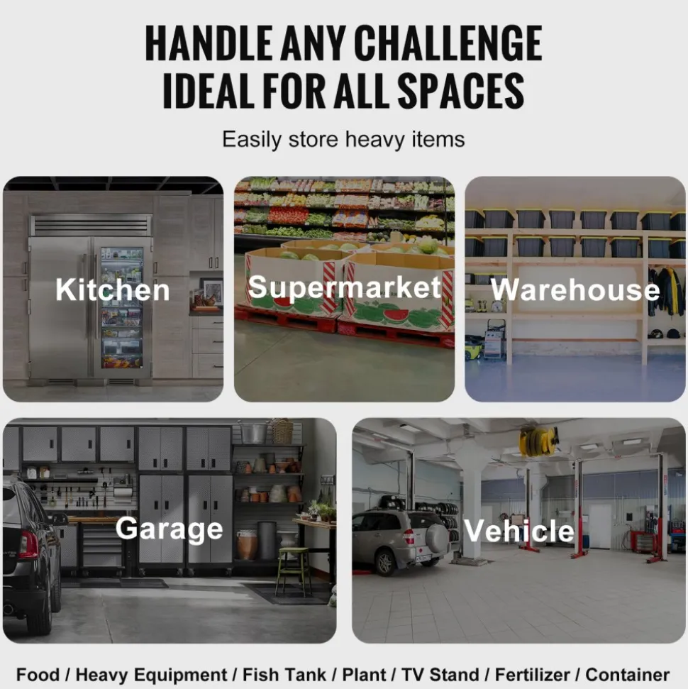 VEVOR Aluminum Dunnage Rack, 48” x 20” Commercial Food Floor Rack, 12” Off the Floor, 1800 lbs Capacity All-Welded Aluminum Storage Rack, for Storage in Restaurants, Kitchens, Garages and Vehicles