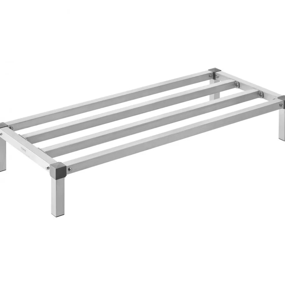VEVOR Aluminum Dunnage Rack, 48” x 20” Commercial Food Floor Rack, 8” Off the Floor, 1000 lbs Capacity All-Welded Aluminum Storage Rack, for Storage in Restaurants, Kitchens, Garages and Vehicles
