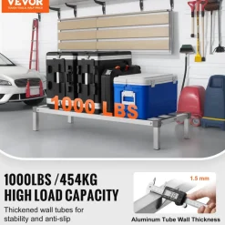VEVOR Aluminum Dunnage Rack, 48” x 20” Commercial Food Floor Rack, 8” Off the Floor, 1000 lbs Capacity All-Welded Aluminum Storage Rack, for Storage in Restaurants, Kitchens, Garages and Vehicles