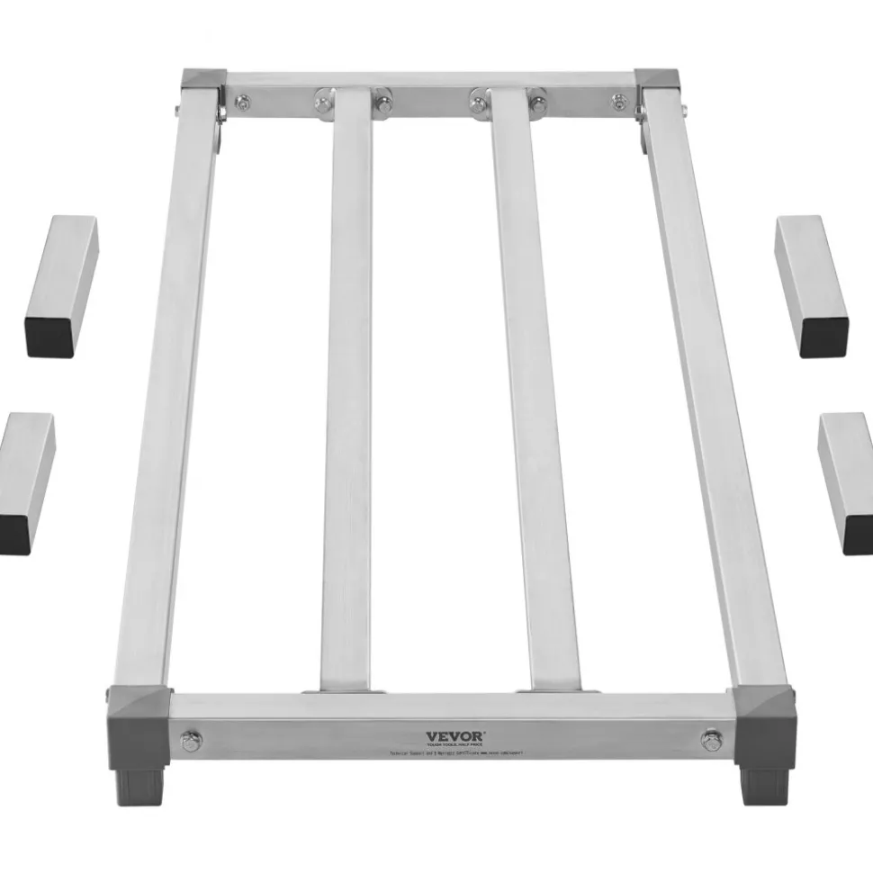 VEVOR Aluminum Dunnage Rack, 48” x 20” Commercial Food Floor Rack, 8” Off the Floor, 1000 lbs Capacity All-Welded Aluminum Storage Rack, for Storage in Restaurants, Kitchens, Garages and Vehicles