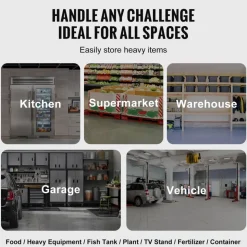 VEVOR Aluminum Dunnage Rack, 48” x 20” Commercial Food Floor Rack, 8” Off the Floor, 1000 lbs Capacity All-Welded Aluminum Storage Rack, for Storage in Restaurants, Kitchens, Garages and Vehicles