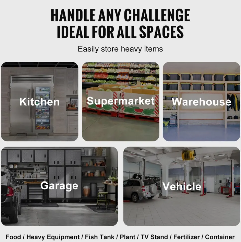 VEVOR Aluminum Dunnage Rack, 48” x 20” Commercial Food Floor Rack, 8” Off the Floor, 1000 lbs Capacity All-Welded Aluminum Storage Rack, for Storage in Restaurants, Kitchens, Garages and Vehicles