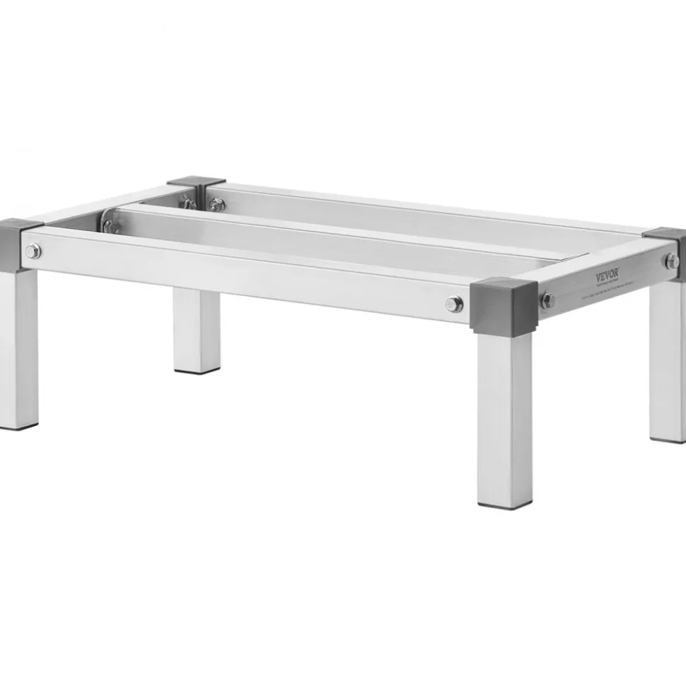 VEVOR Aluminum Dunnage Rack, 48” x 14” Commercial Food Floor Rack, 8” Off the Floor, 1000 lbs Capacity All-Welded Aluminum Storage Rack, for Storage in Restaurants, Kitchens, Garages and Vehicles
