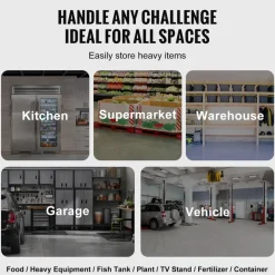 VEVOR Aluminum Dunnage Rack, 48” x 14” Commercial Food Floor Rack, 8” Off the Floor, 1000 lbs Capacity All-Welded Aluminum Storage Rack, for Storage in Restaurants, Kitchens, Garages and Vehicles