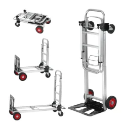 VEVOR Aluminum Folding Hand Truck, 2 in 1 Design 400 lbs Capacity, Heavy Duty Industrial Collapsible cart, Dolly Cart with Rubber Wheels for Transport and Moving in Warehouse, Supermarket, Garden