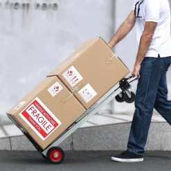 VEVOR Aluminum Folding Hand Truck, 2 in 1 Design 400 lbs Capacity, Heavy Duty Industrial Collapsible cart, Dolly Cart with Rubber Wheels for Transport and Moving in Warehouse, Supermarket, Garden
