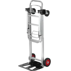 VEVOR Aluminum Folding Hand Truck, 2 in 1 Design 400 lbs Capacity, Heavy Duty Industrial Collapsible cart, Dolly Cart with Rubber Wheels for Transport and Moving in Warehouse, Supermarket, Garden