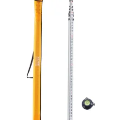 VEVOR Aluminum Grade Rod, 20-Feet/10ths 6 Sections Telescopic Measuring Rod,Double-Sided Scale 1/10ft Leveling Rod Stick, Aluminum Alloy Survey Rod w/ Bubble Level &Carrying Bag for Houses,Walls,Floor
