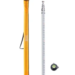VEVOR Aluminum Grade Rod, 20-Feet/10ths 6 Sections Telescopic Measuring Rod,Double-Sided Scale 1/10ft Leveling Rod Stick, Aluminum Alloy Survey Rod w/ Bubble Level &Carrying Bag for Houses,Walls,Floor
