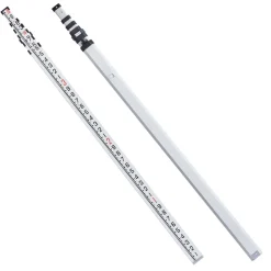 VEVOR Aluminum Grade Rod, 20-Feet/10ths 6 Sections Telescopic Measuring Rod,Double-Sided Scale 1/10ft Leveling Rod Stick, Aluminum Alloy Survey Rod w/ Bubble Level &Carrying Bag for Houses,Walls,Floor