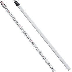VEVOR Aluminum Grade Rod, 16-Feet/10ths 4 Sections Telescopic Measuring Rod,Double-Sided Scale 1/10ft Leveling Rod Stick,Aluminum Alloy Survey Rod w/ Bubble Level &Carrying Bag for Houses,Walls,Floors