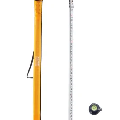 VEVOR Aluminum Grade Rod, 16-Feet/10ths 4 Sections Telescopic Measuring Rod,Double-Sided Scale 1/10ft Leveling Rod Stick,Aluminum Alloy Survey Rod w/ Bubble Level &Carrying Bag for Houses,Walls,Floors