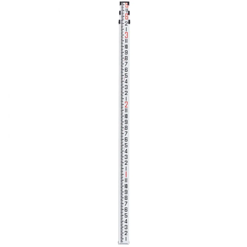 VEVOR Aluminum Grade Rod, 9-Feet/10ths 3 Sections Telescopic Measuring Rod,Double-Sided Scale 1/10ft Leveling Rod Stick,Aluminum Alloy Survey Rod with Bubble Level&Carrying Bag for Houses,Walls,Floors