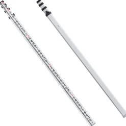 VEVOR Aluminum Grade Rod, 14-Feet/8ths 4 Sections Telescopic Measuring Rod, Double-Sided Scale 1/8in Leveling Rod Stick, Aluminum Alloy Survey Rod w/ Bubble Level &Carrying Bag for Houses,Walls,Floors