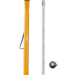 VEVOR Aluminum Grade Rod, 16-Feet/8ths 4 Sections Telescopic Measuring Rod,Double-Sided Scale 1/8in Leveling Rod Stick,Aluminum Alloy Survey Rod with Bubble Level &Carrying Bag for Houses,Walls,Floors