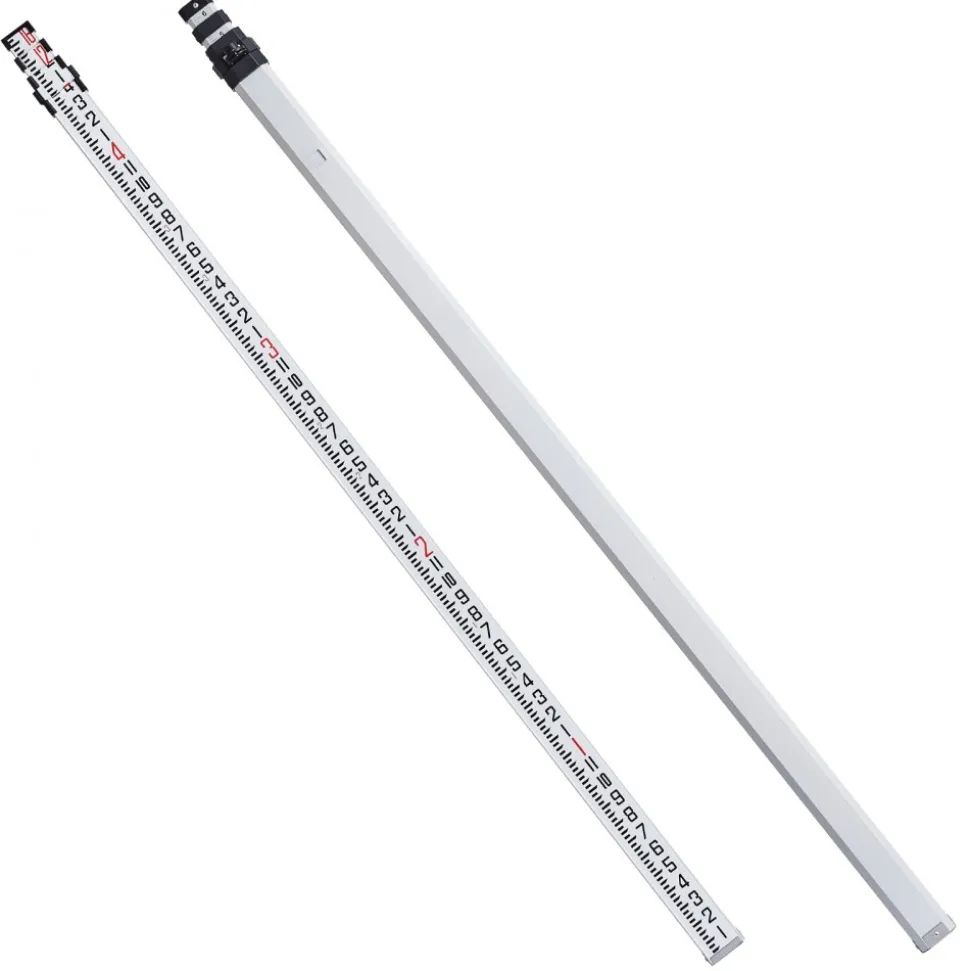 VEVOR Aluminum Grade Rod, 16-Feet/8ths 4 Sections Telescopic Measuring Rod,Double-Sided Scale 1/8in Leveling Rod Stick,Aluminum Alloy Survey Rod with Bubble Level &Carrying Bag for Houses,Walls,Floors