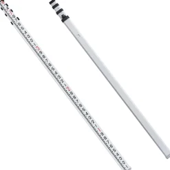 VEVOR Aluminum Grade Rod, 14-Feet/10ths 6 Sections Telescopic Measuring Rod,Double-Sided Scale 1/10 ft Leveling Rod Stick,Aluminum Alloy Survey Rod w/ Bubble Level&Carrying Bag for Houses,Walls,Floors