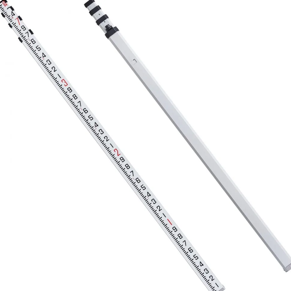 VEVOR Aluminum Grade Rod, 14-Feet/10ths 6 Sections Telescopic Measuring Rod,Double-Sided Scale 1/10 ft Leveling Rod Stick,Aluminum Alloy Survey Rod w/ Bubble Level&Carrying Bag for Houses,Walls,Floors