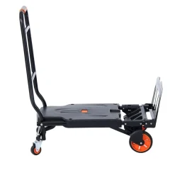 VEVOR Aluminum Hand Truck, 2 in 1, 300 lbs Load Capacity, Heavy Duty Industrial Convertible Folding Hand Truck and Dolly, Utility Cart Converts from Hand Truck to Platform Cart with Rubber Wheels