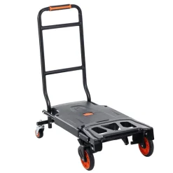 VEVOR Aluminum Hand Truck, 2 in 1, 300 lbs Load Capacity, Heavy Duty Industrial Convertible Folding Hand Truck and Dolly, Utility Cart Converts from Hand Truck to Platform Cart with Rubber Wheels