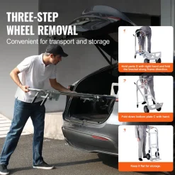 VEVOR Aluminum Hand Truck, 2 in 1, 800 lbs Load Capacity, Heavy Duty Industrial Convertible Folding Hand Truck and Dolly, Utility Cart Converts from Hand Truck to Platform Cart with Rubber Wheels