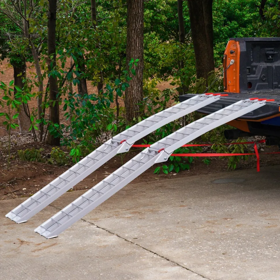 VEVOR Aluminum Ramps, 1500 lbs Folding Loading Ramps for Pickup Trucks Bed, Trailers Ramp with Load Straps for Dirt Bike, UTV, ATV, Trucks, Lawn Mowers, Snowblower, Cargo Trailer, 89"L x 12"W, 2 Pcs