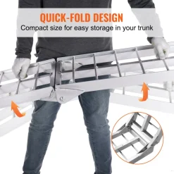 VEVOR Aluminum Ramps, 1500 lbs Folding Loading Ramps for Pickup Trucks Bed, Trailers Ramp with Load Straps for Dirt Bike, UTV, ATV, Trucks, Lawn Mowers, Snowblower, Cargo Trailer, 89