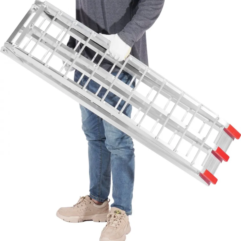VEVOR Aluminum Ramps, 1500 lbs Folding Loading Ramps for Pickup Trucks Bed, Trailers Ramp with Load Straps for Dirt Bike, UTV, ATV, Trucks, Lawn Mowers, Snowblower, Cargo Trailer, 89"L x 12"W, 2 Pcs
