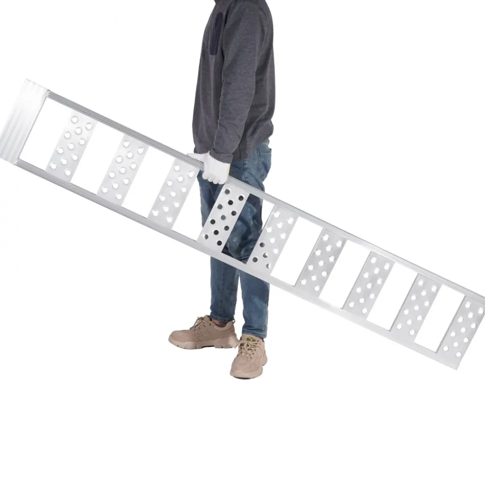VEVOR Aluminum Ramps, 1250lbs, Straight Ramp with Treads and Load Straps, Portable Loading Ramp for Motorcycles, ATVs, Trucks, Lawn Mower, Dirt Bike, Garden Tractor, 78"L x 12"W, 2Pcs