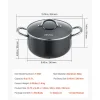 VEVOR Aluminum Stock Pot, 6-Quart Nonstick Ceramic Coated Pot with Glass Lid, PFOA-Free, PFAS-Free, Compatible with Gas Stoves, Induction Cooktops, Electric Stoves, for Soups, Stews, and Pasta