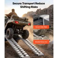 VEVOR Aluminum Trailer Ramps, 2PCS 96 x 15 in, Heavy-Duty Truck Ramp Set, 10000LBS Combined Capacity ATV Loading Ramps for Pickup Trucks, Motorcycles, Lawn Mowers, Cars, Farm Tractors, Carts