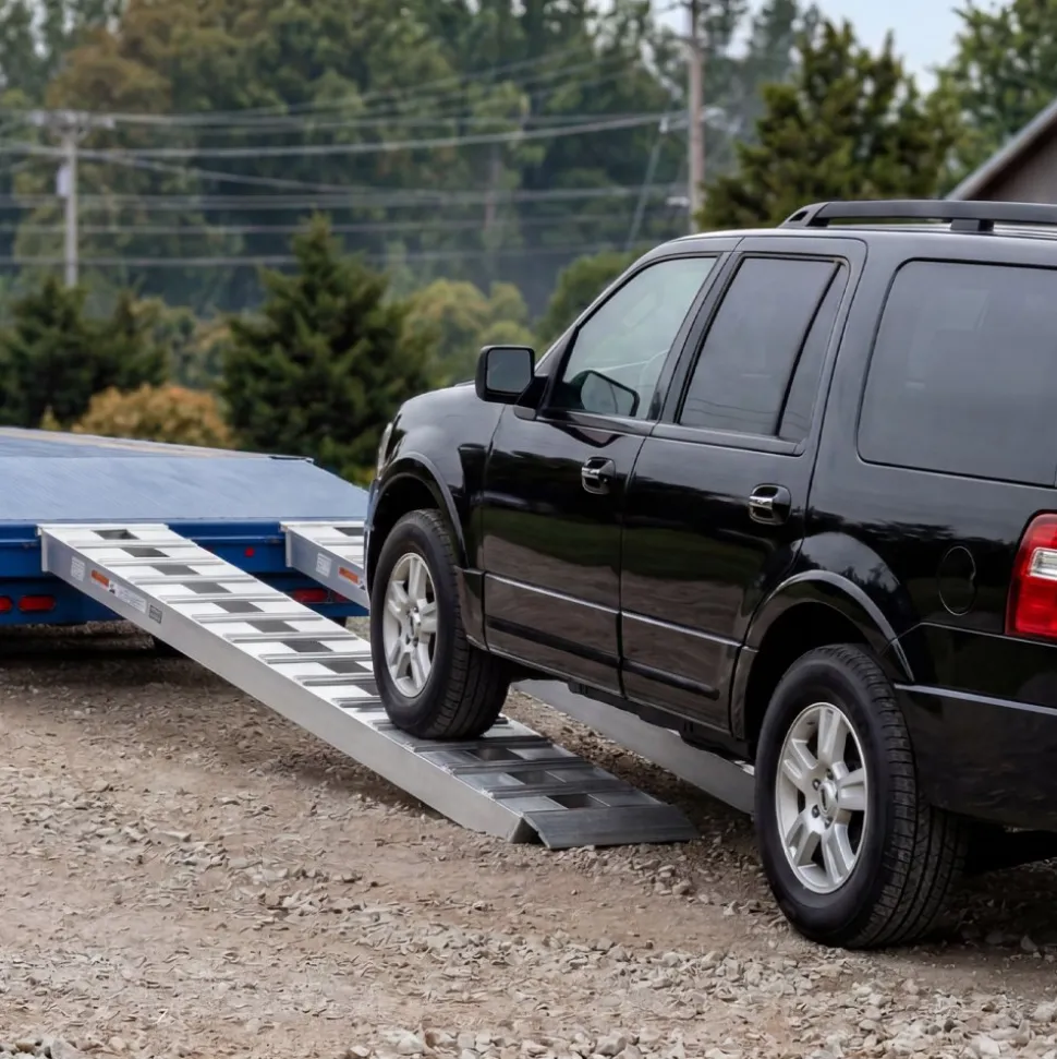 VEVOR Aluminum Trailer Ramps, 2PCS 96 x 15 in, Heavy-Duty Truck Ramp Set, 10000LBS Combined Capacity ATV Loading Ramps for Pickup Trucks, Motorcycles, Lawn Mowers, Cars, Farm Tractors, Carts
