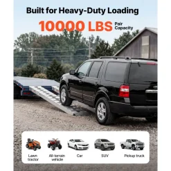 VEVOR Aluminum Trailer Ramps, 2PCS 96 x 15 in, Heavy-Duty Truck Ramp Set, 10000LBS Combined Capacity ATV Loading Ramps for Pickup Trucks, Motorcycles, Lawn Mowers, Cars, Farm Tractors, Carts