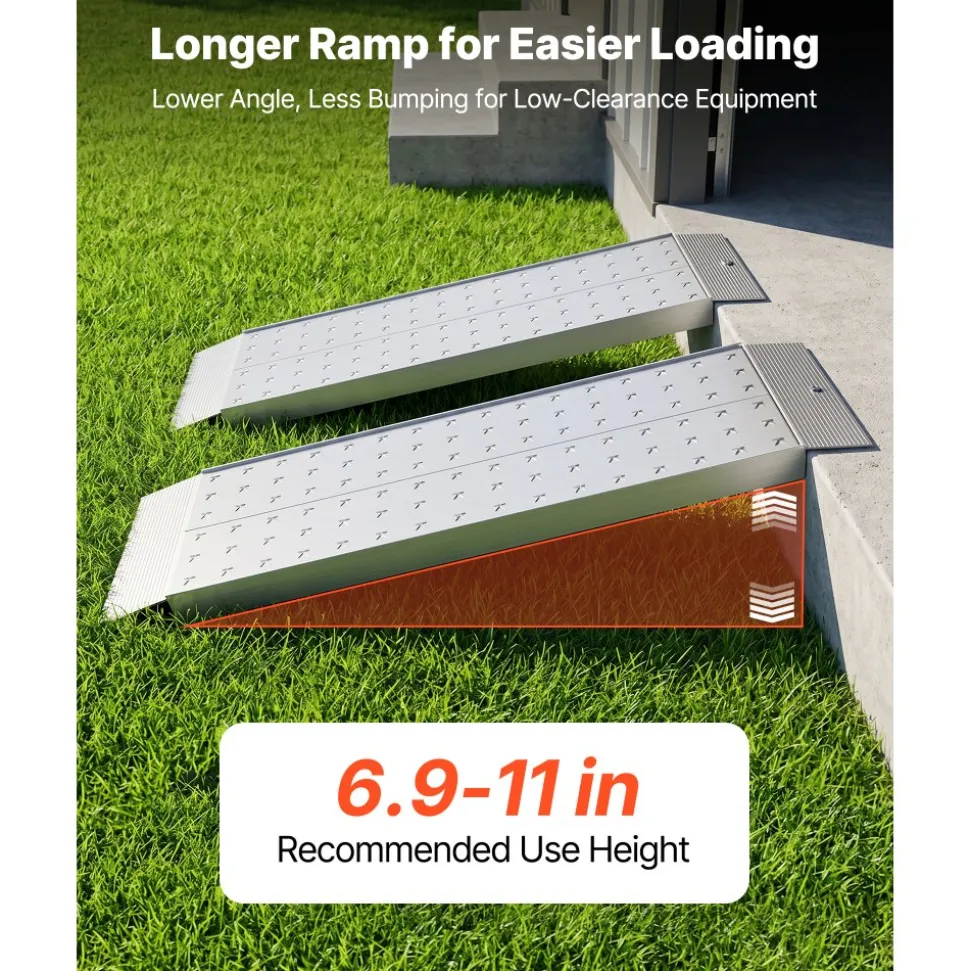 VEVOR Aluminum Trailer Ramps, 2PCS 39 x 12 in, Heavy-Duty ATV Ramp Set with Anti-Slip Plates, 3000LBS Combined Capacity Loading Ramps for Motorcycles, Lawn Mowers, Farm Tractors, Carts