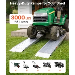 VEVOR Aluminum Trailer Ramps, 2PCS 55 x 12 in, Heavy-Duty ATV Ramp Set with Anti-Slip Plates, 3000LBS Combined Capacity Loading Ramps for Motorcycles, Lawn Mowers, Farm Tractors, Carts
