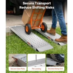VEVOR Aluminum Trailer Ramps, 2PCS 55 x 12 in, Heavy-Duty ATV Ramp Set with Anti-Slip Plates, 3000LBS Combined Capacity Loading Ramps for Motorcycles, Lawn Mowers, Farm Tractors, Carts