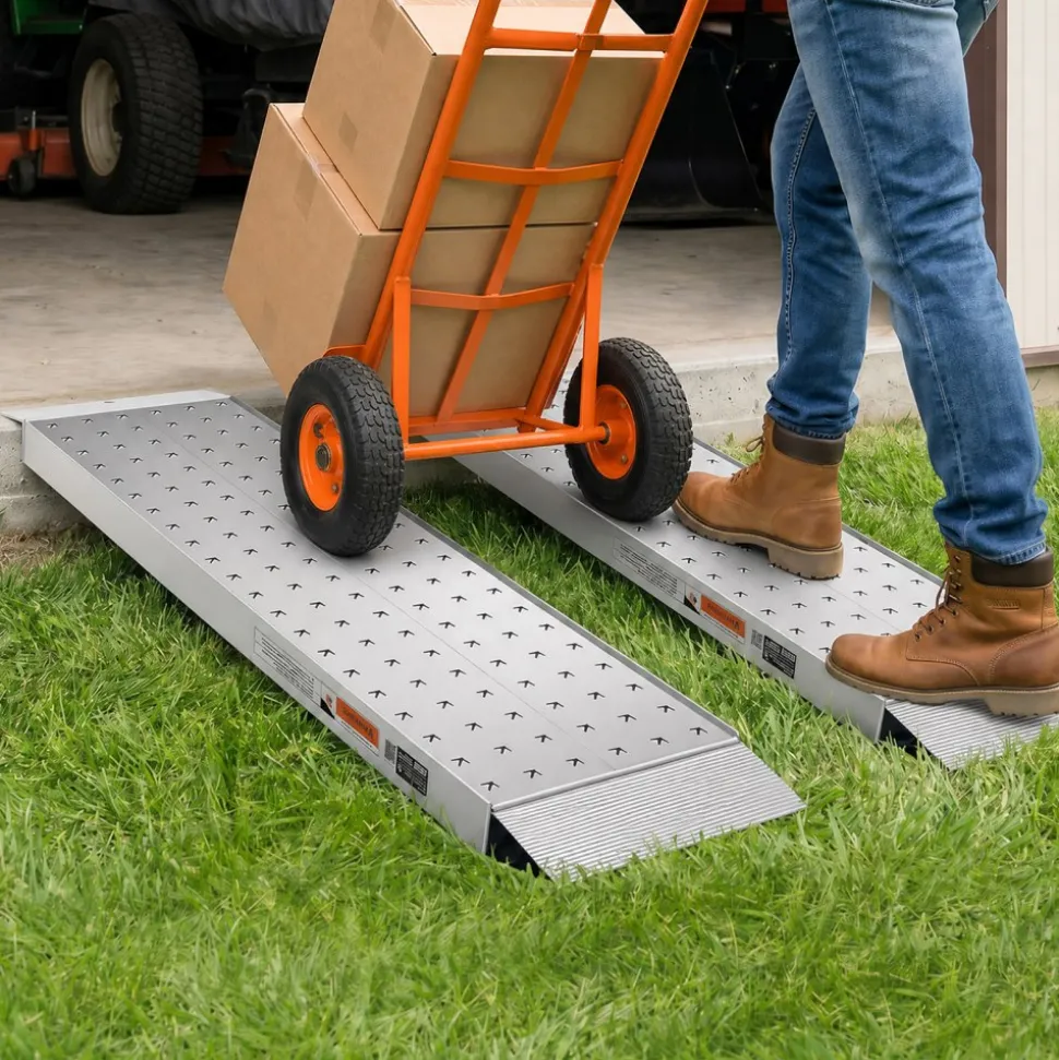 VEVOR Aluminum Trailer Ramps, 2PCS 55 x 12 in, Heavy-Duty ATV Ramp Set with Anti-Slip Plates, 3000LBS Combined Capacity Loading Ramps for Motorcycles, Lawn Mowers, Farm Tractors, Carts
