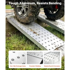 VEVOR Aluminum Trailer Ramps, 2PCS 55 x 12 in, Heavy-Duty ATV Ramp Set with Anti-Slip Plates, 3000LBS Combined Capacity Loading Ramps for Motorcycles, Lawn Mowers, Farm Tractors, Carts